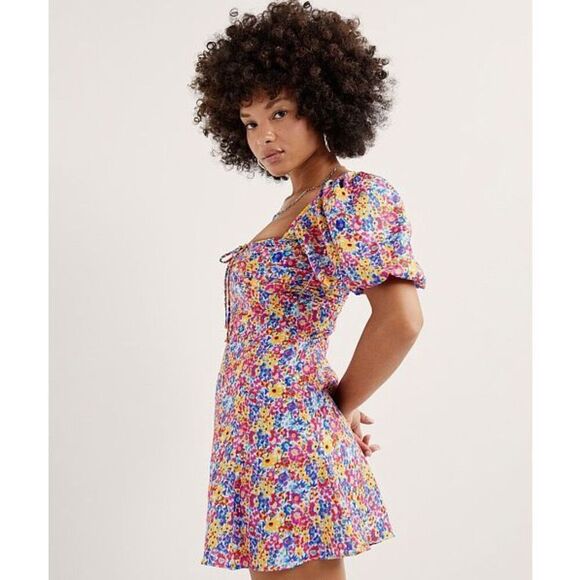 For Love & Lemons Dresses & Skirts - NWT For Love & Lemons Sasha Mini Dress Blue Dizzy Floral